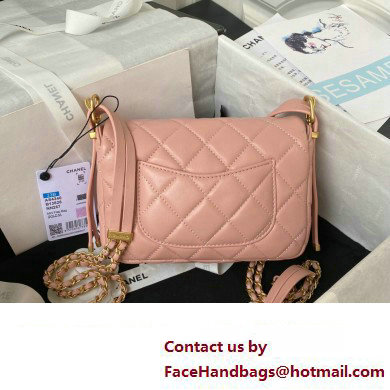 Chanel Lambskin  &  Gold-Tone Metal Mini Flap Bag AS4340 Pink 2023